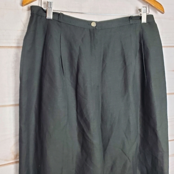 Kasper & Company Black Fully Lined Linen Blend High Rise Dress Pants Size 12 - Picture 2 of 11